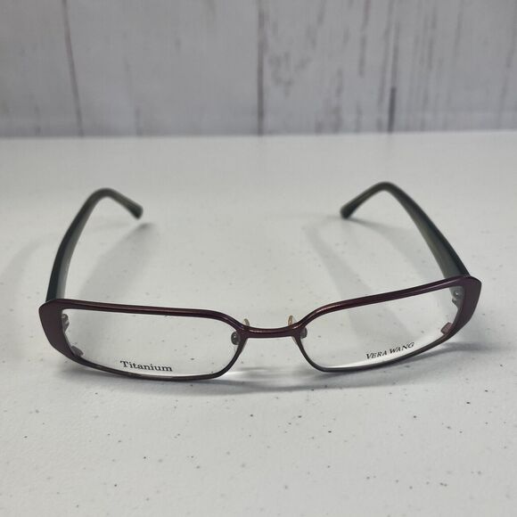 VERA WANG Eyeglasses Frames Titanium V014 Metalic Brown and Smoke 52-16-137 - Picture 2 of 5